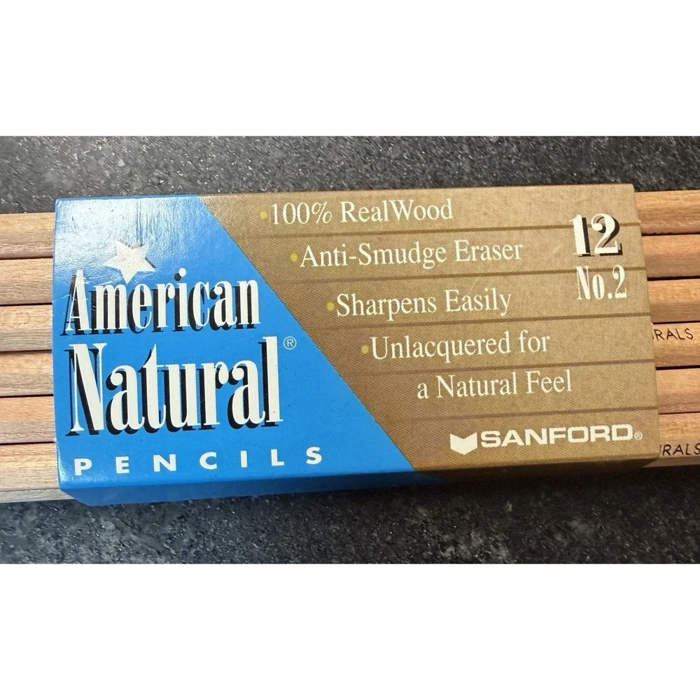 Vintage Sanford American‎ Natural No. 2 HB Pencils - 60 Count Box - NOS USA Made